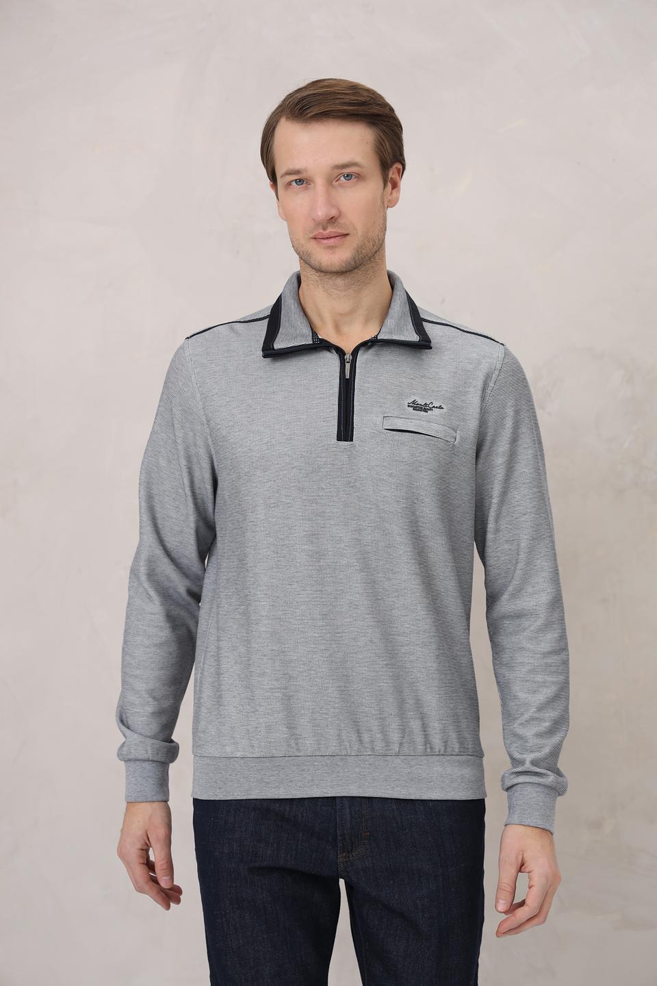 Джемпер Monte Carlo серый с молнией