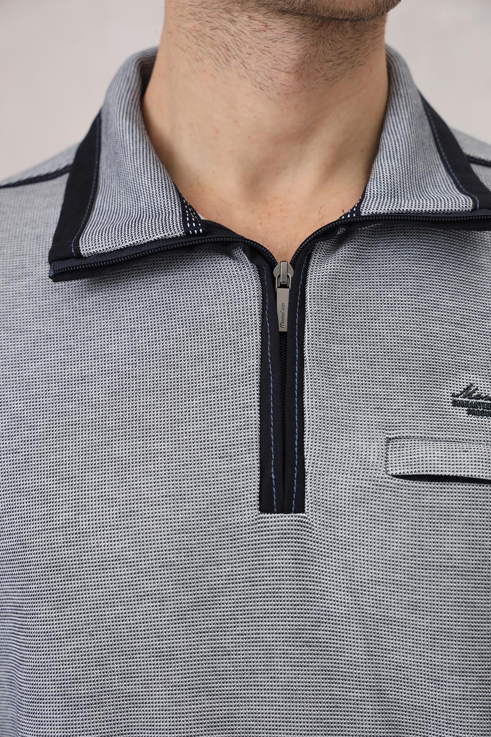 Джемпер Monte Carlo серый с молнией