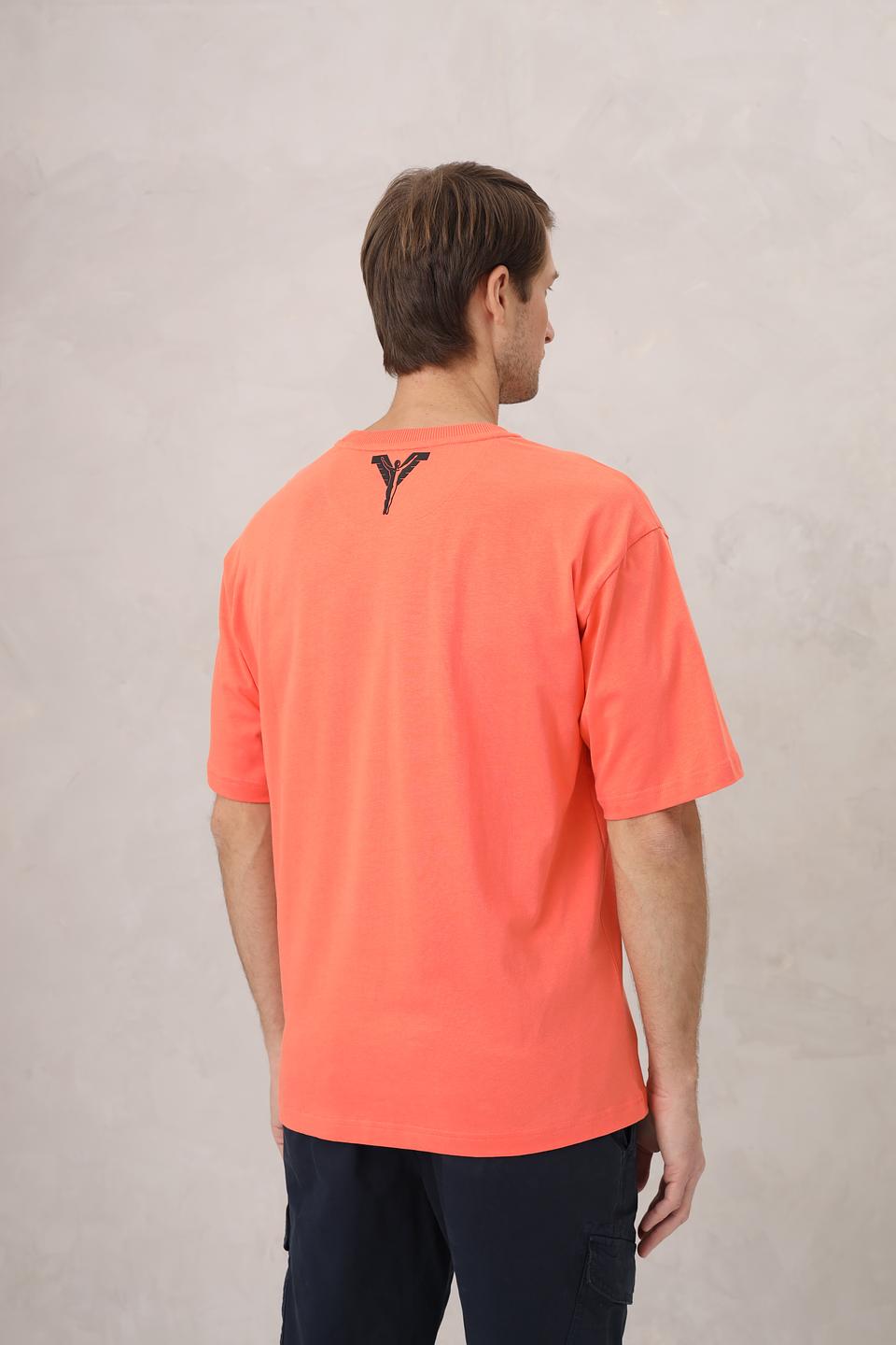 Футболка Carlo Colucci с принтом оранжевая