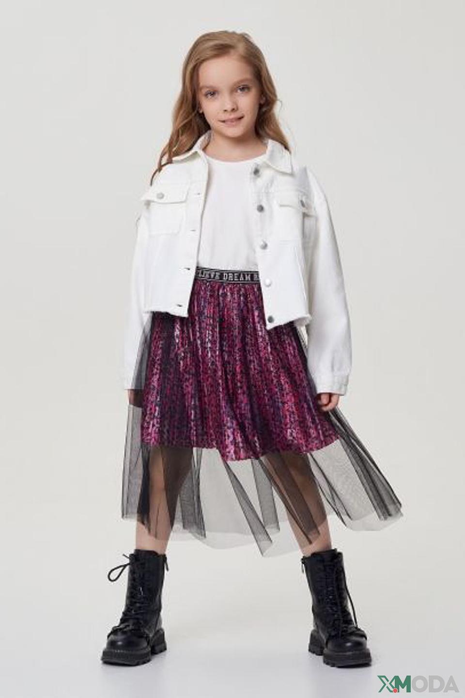 Юбка Choupette дев. с принтом и фатином