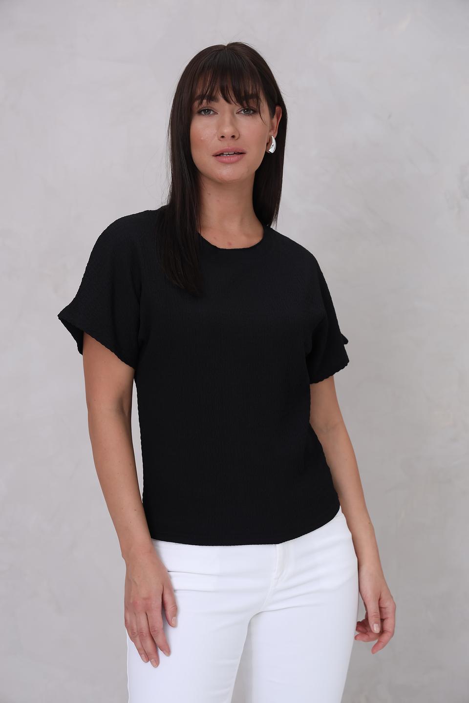 Футболка Broadway чёрная с рукавом-фонариком