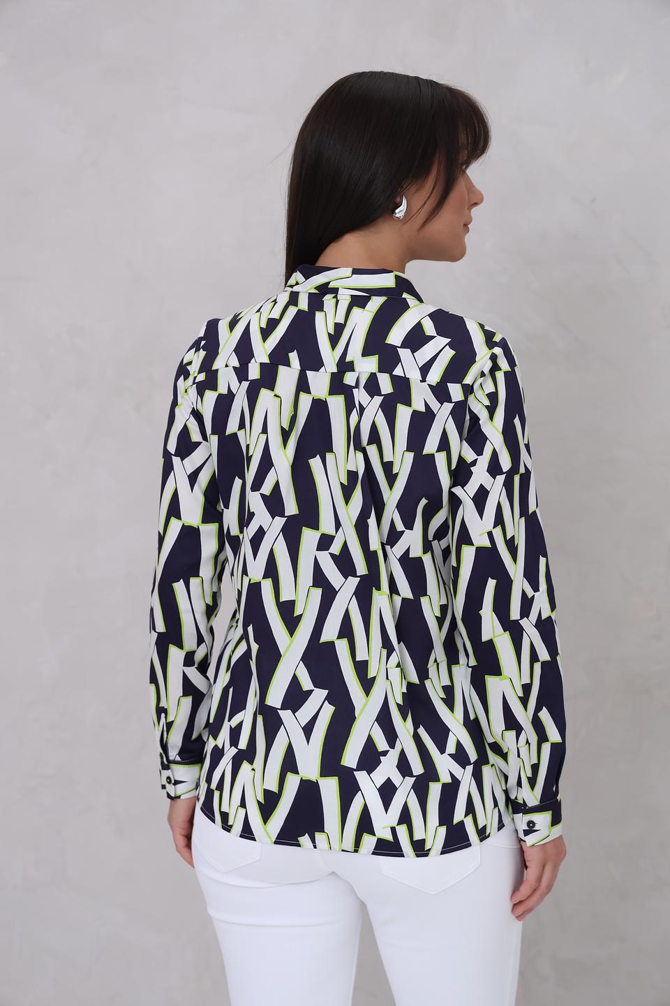 Рубашка Bugatti с геометрическим принтом