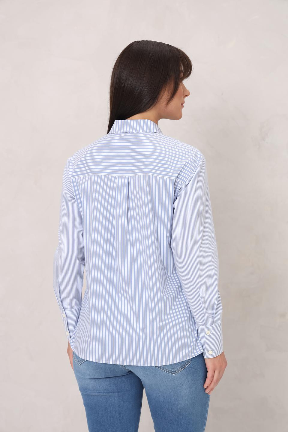 Рубашка Lecomte с вышивкой голубая