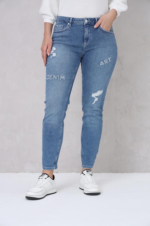 Джинсы Monari с аппликациями голубые