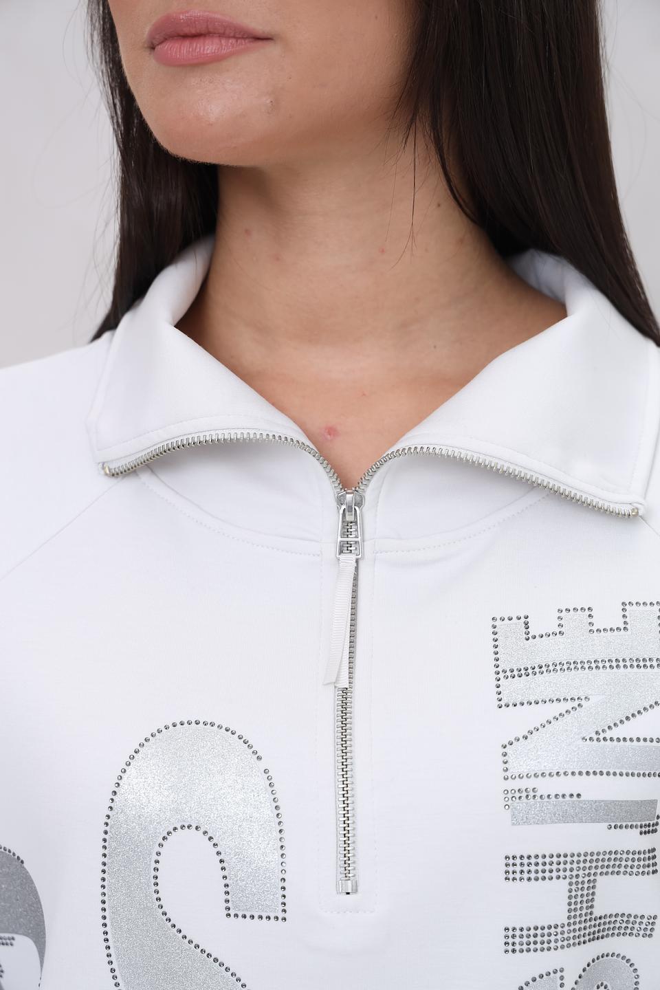 Пуловер Monari с блестками белый