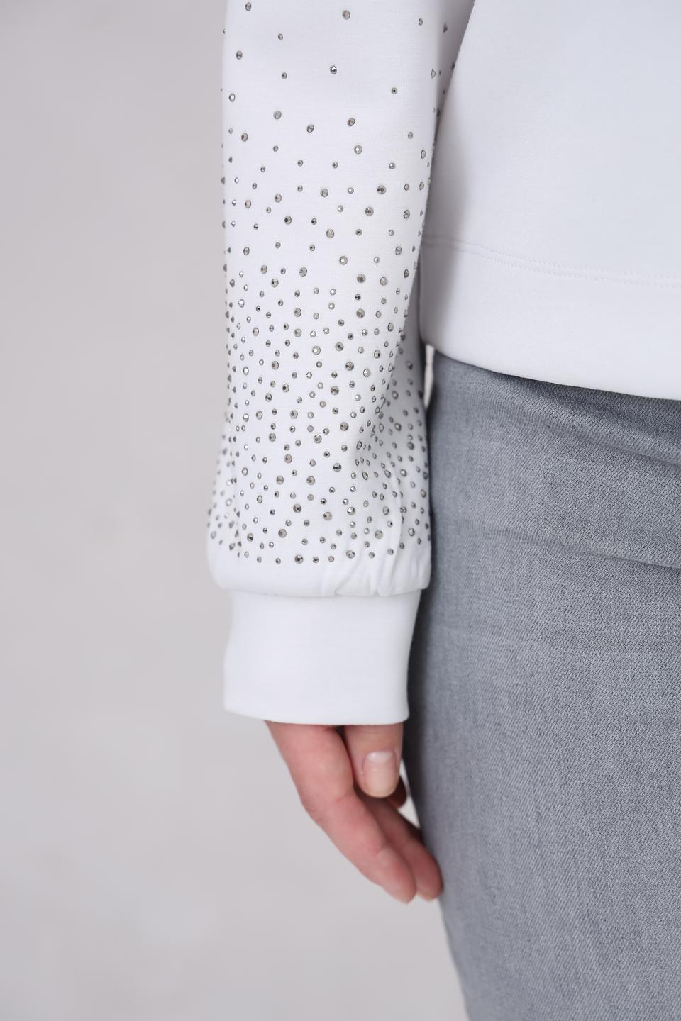 Пуловер Monari с кристаллами белый