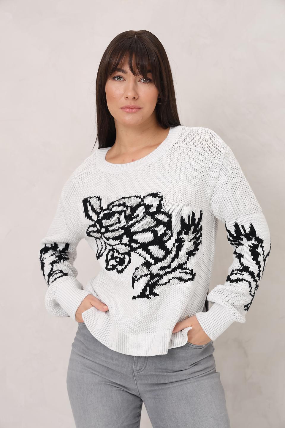 Пуловер Monari с цветочным принтом