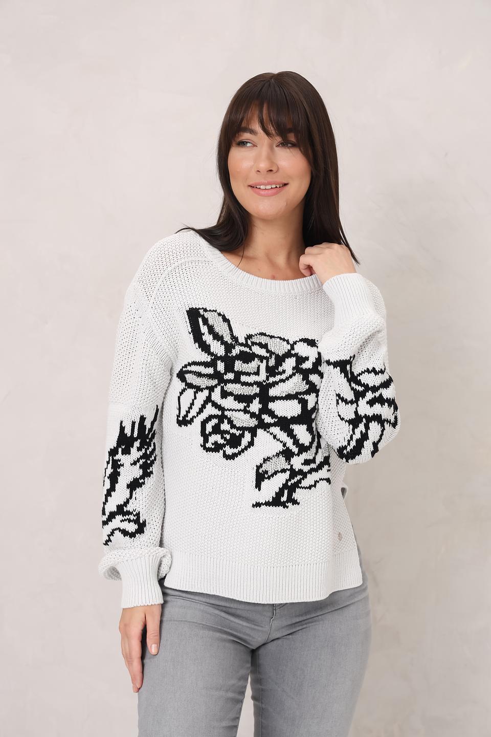 Пуловер Monari с цветочным принтом