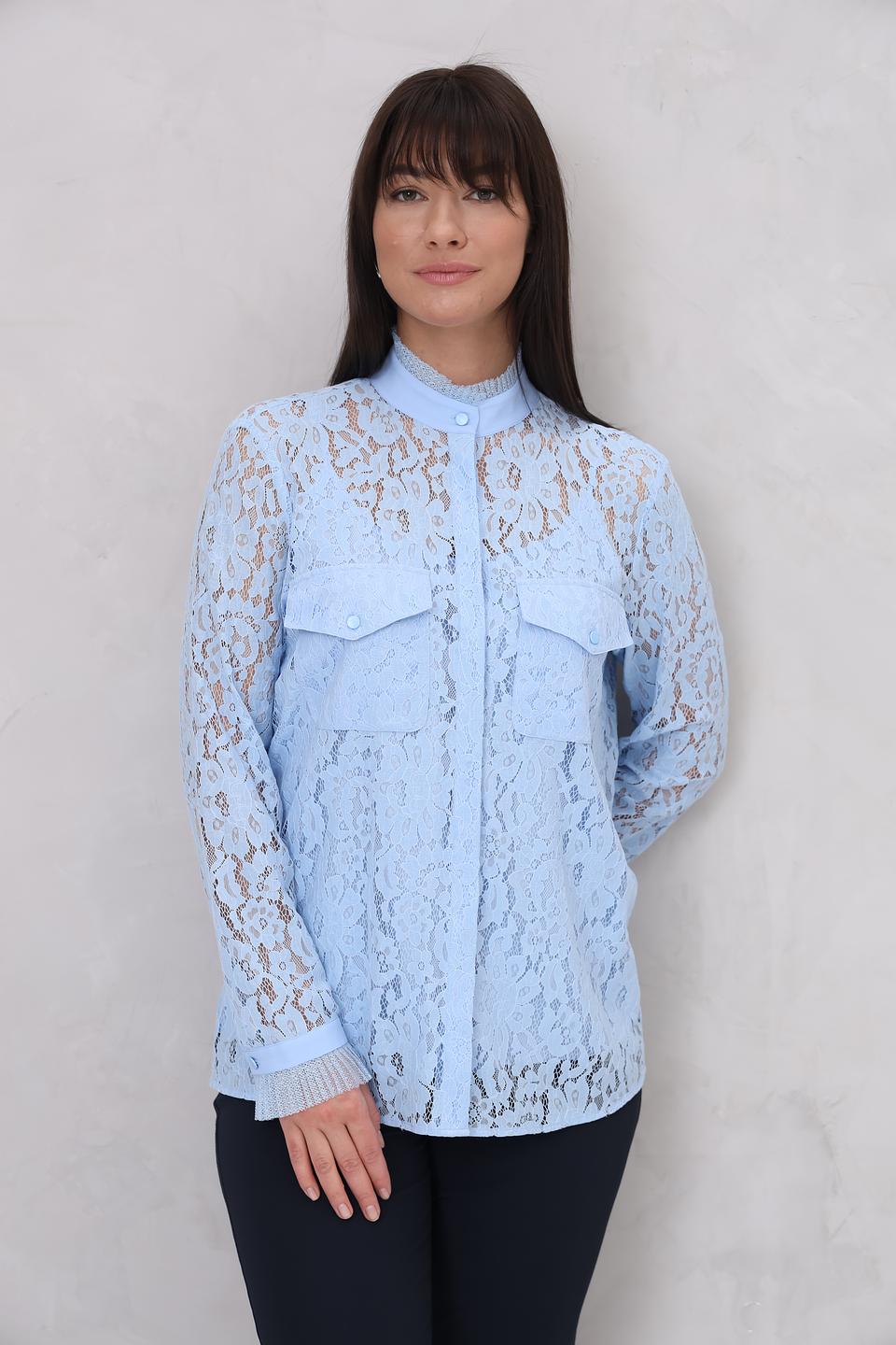 Блуза Marc Aurel кружево голубой