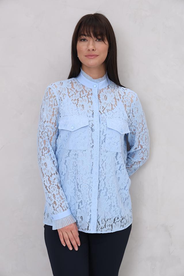 Блуза Marc Aurel кружево голубой