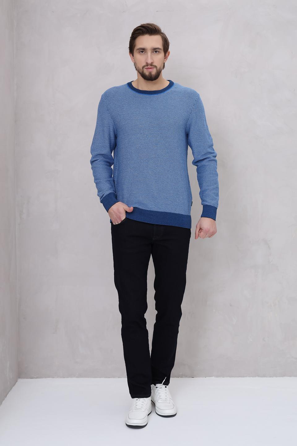 Джемпер Bugatti голубой с узором