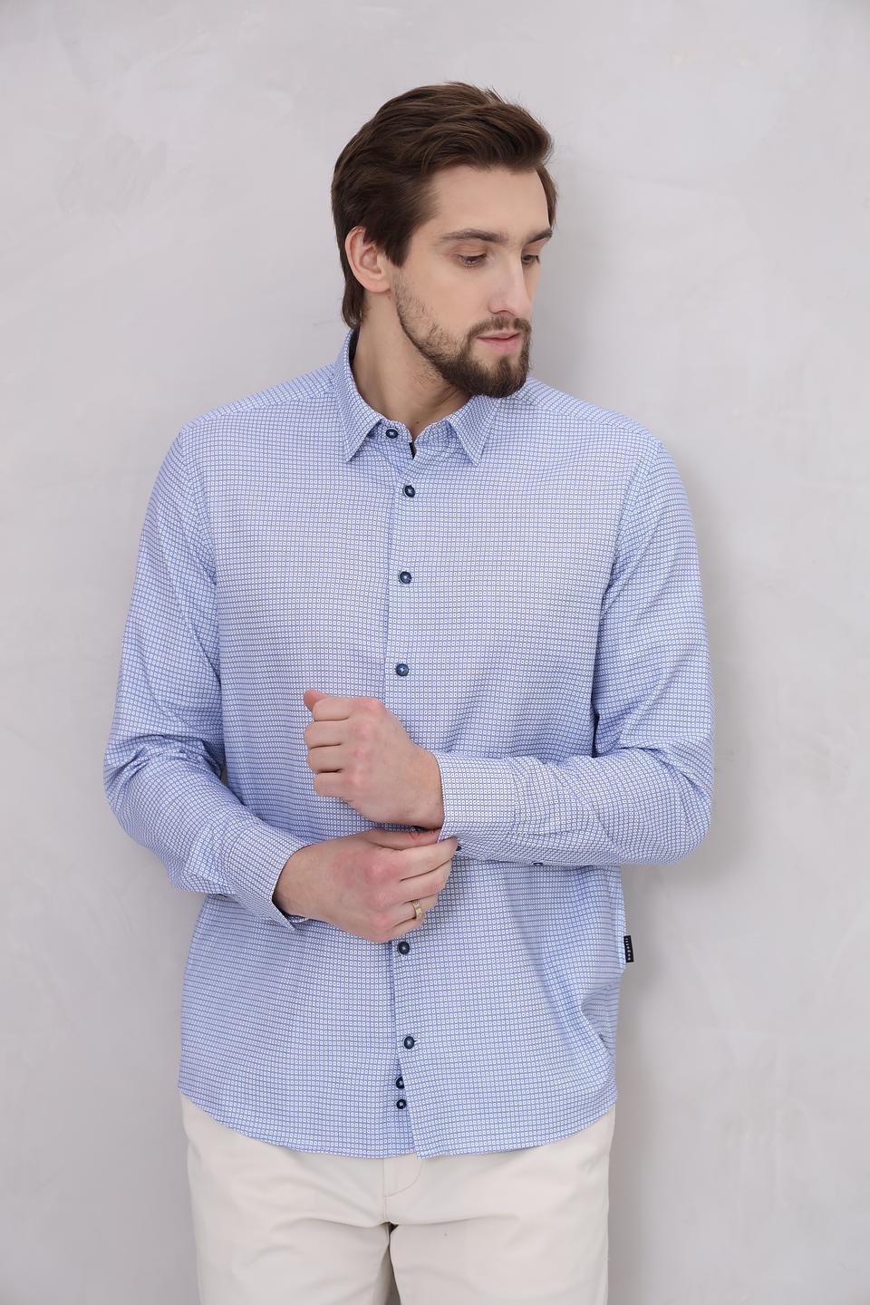 Рубашка Bugatti в голубую клетку