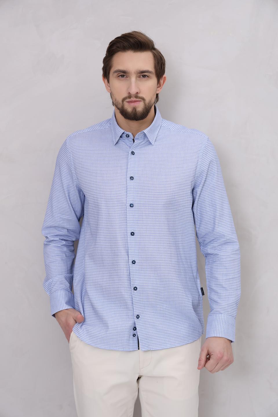 Рубашка Bugatti в голубую клетку