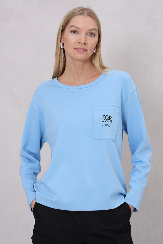 Пуловер Monari голубой с карманом