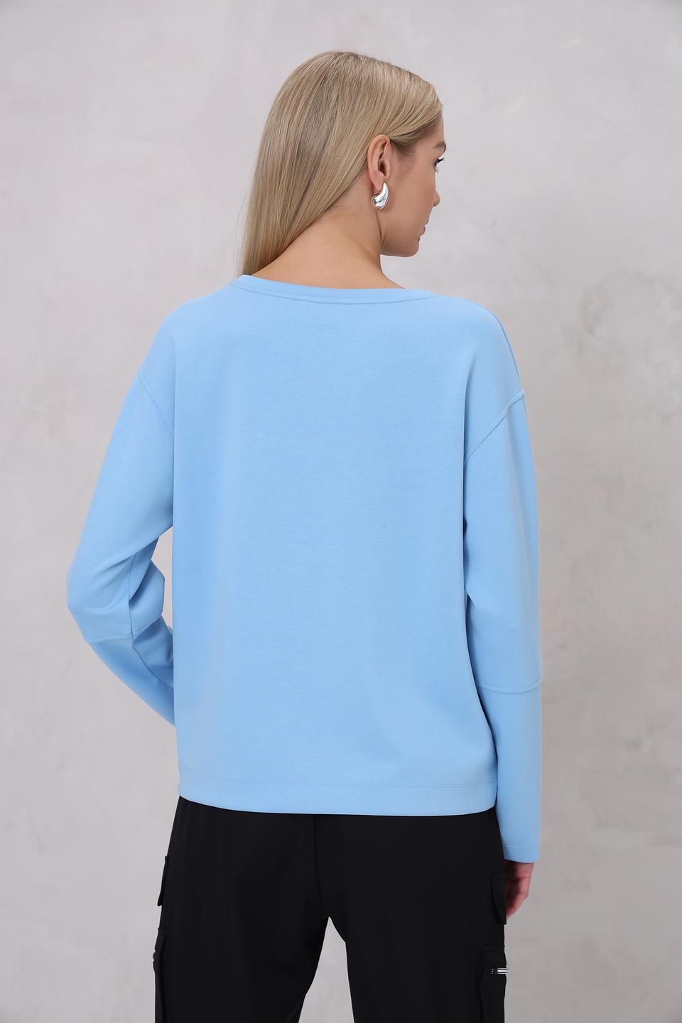 Пуловер Monari голубой с карманом