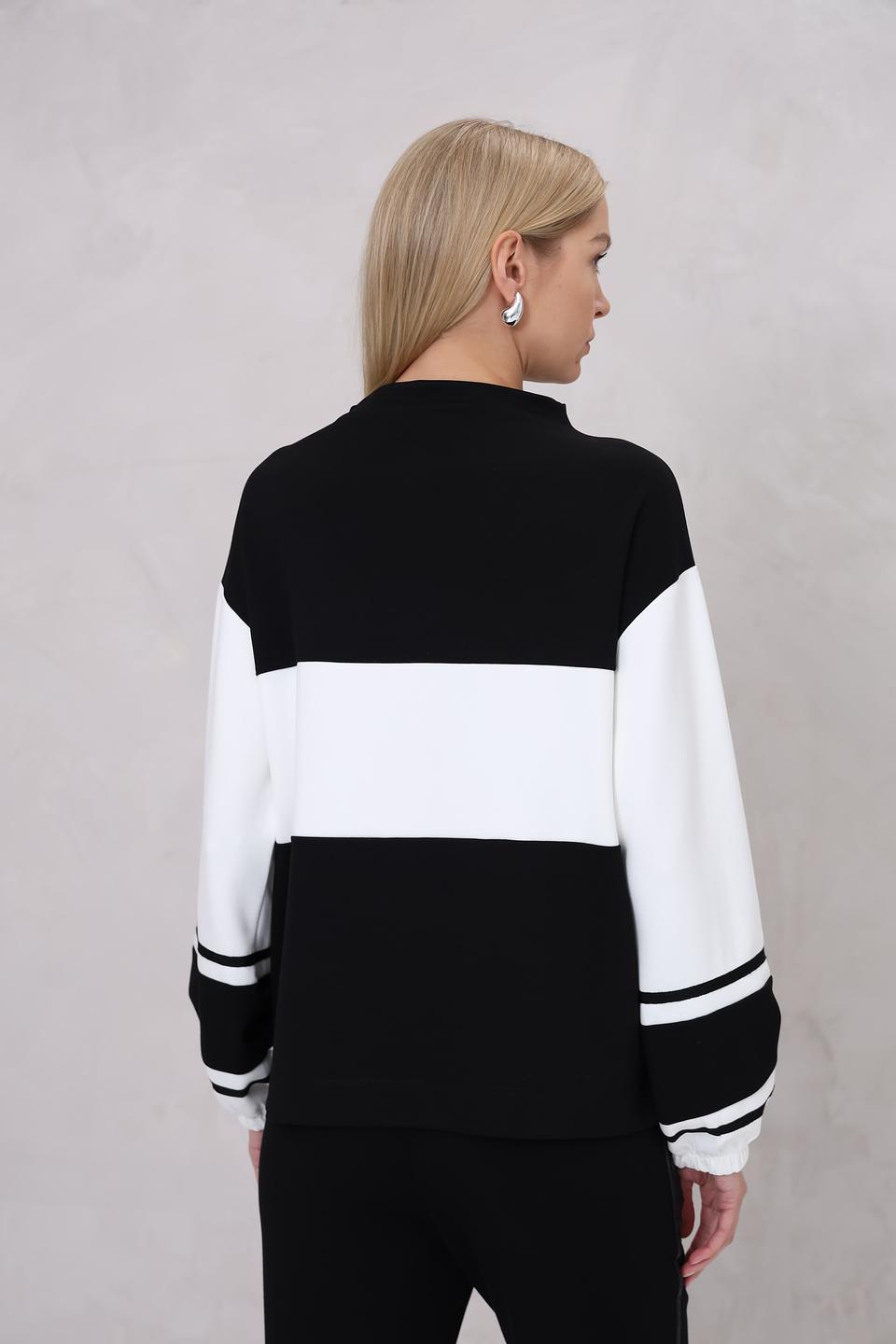 Пуловер Monari чёрно-белый с логотипом