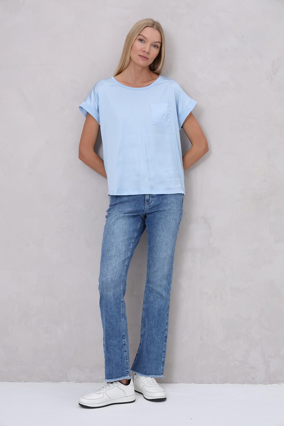 Блуза Monari голубая с карманом