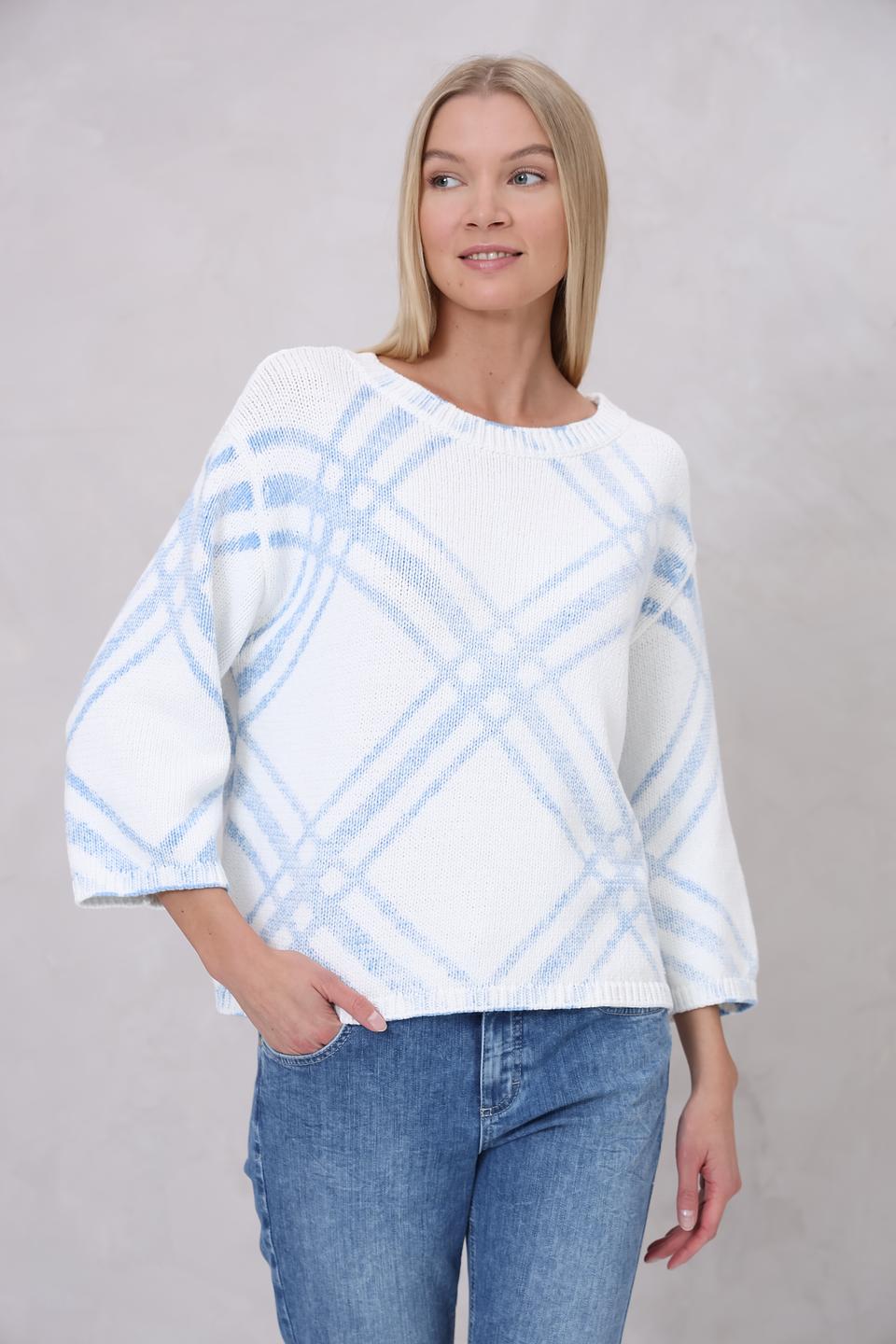 Пуловер Monari в голубую клетку