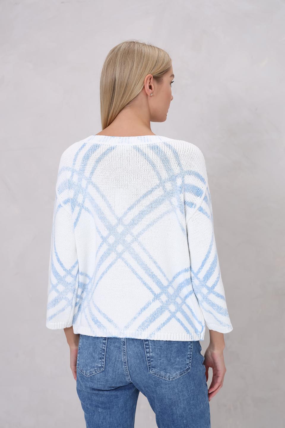 Пуловер Monari в голубую клетку