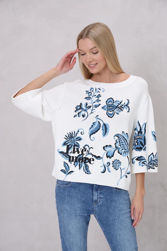 Пуловер Monari с цветочным принтом