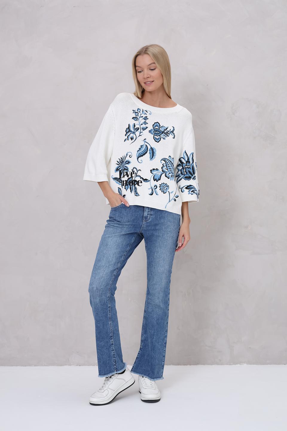 Пуловер Monari с цветочным принтом