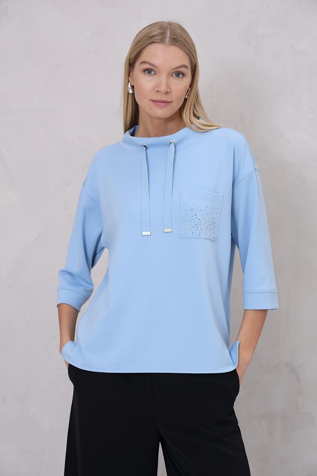 Пуловер Monari голубой с карманом