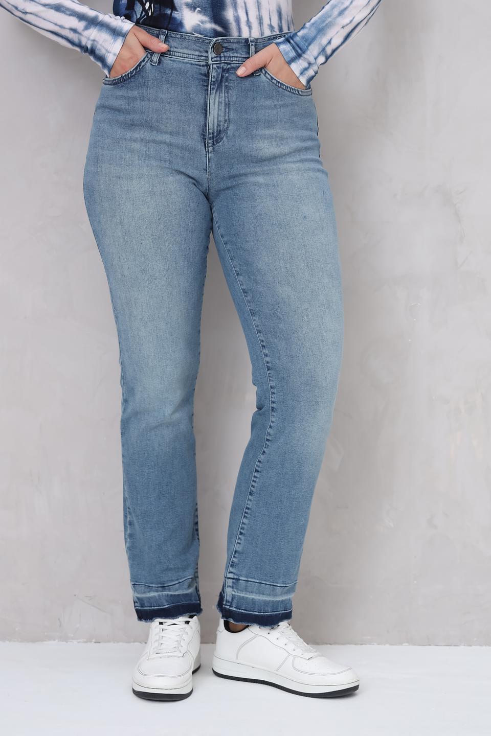 Джинсы Lecomte с необработанным краем голубые