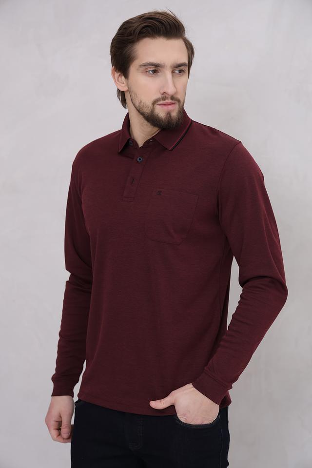 Поло Casa Moda с длинным рукавом бордовый