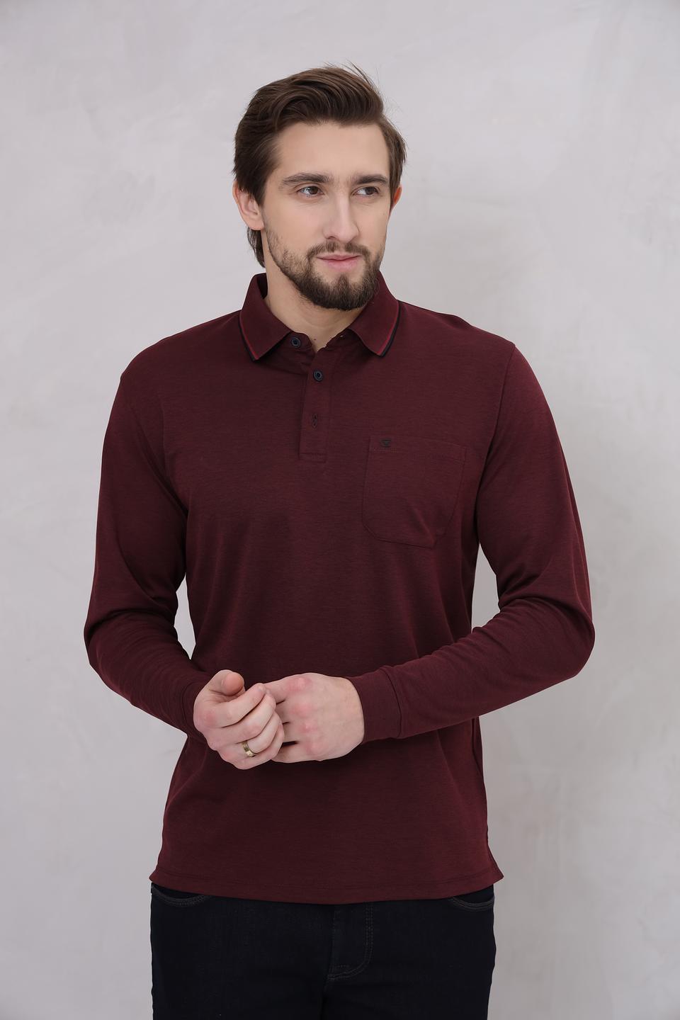 Поло Casa Moda с длинным рукавом бордовый