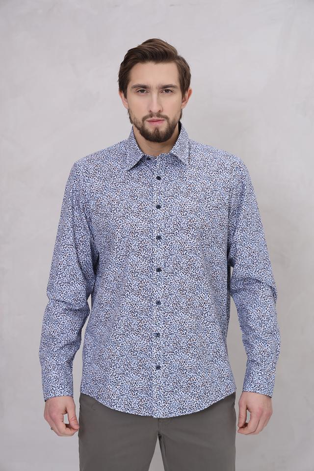 Рубашка Casa Moda с принтом голубой