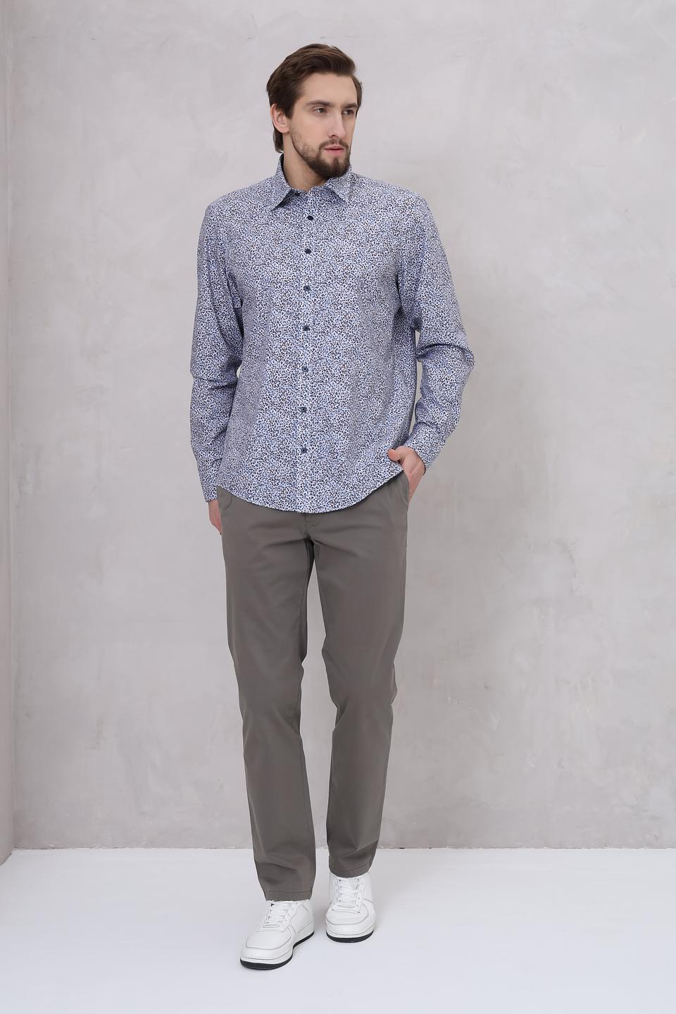 Рубашка Casa Moda с принтом голубой