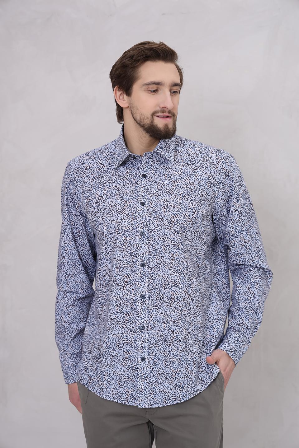 Рубашка Casa Moda с принтом голубой