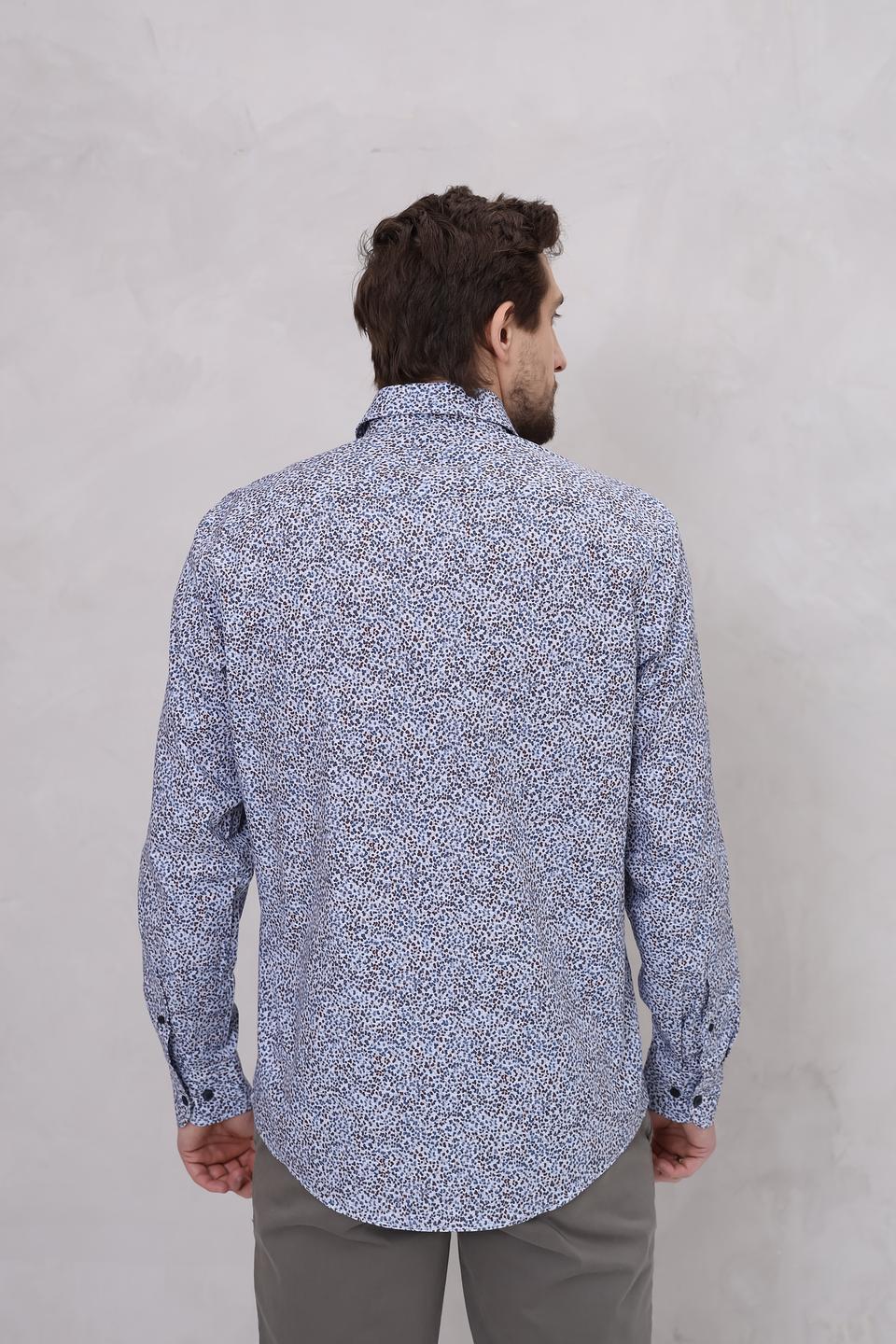 Рубашка Casa Moda с принтом голубой