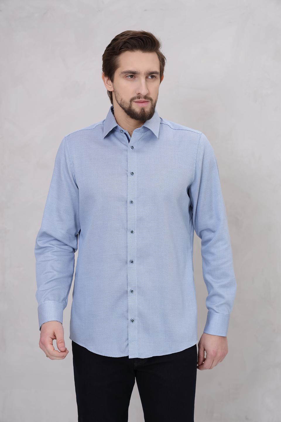 Рубашка Venti с принтом голубая