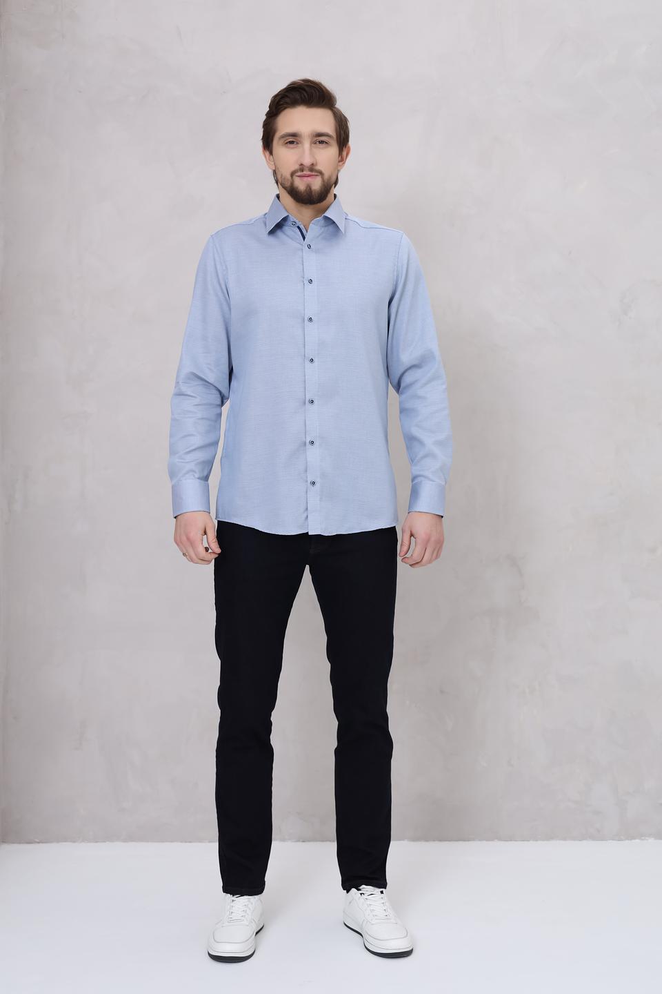 Рубашка Venti с принтом голубая