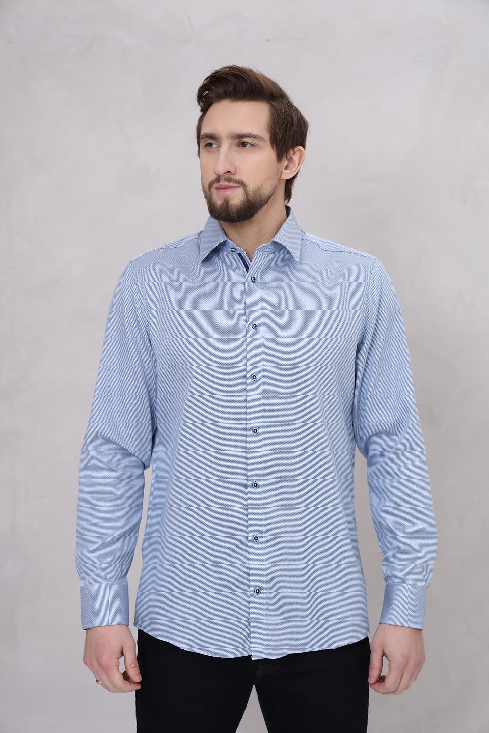 Рубашка Venti с принтом голубая