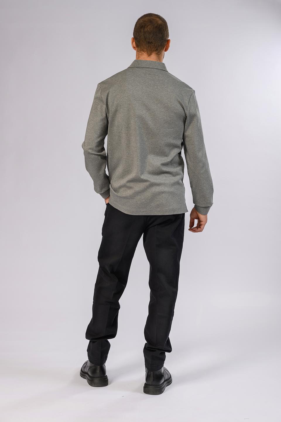 Поло Boss Black серое с логотипом