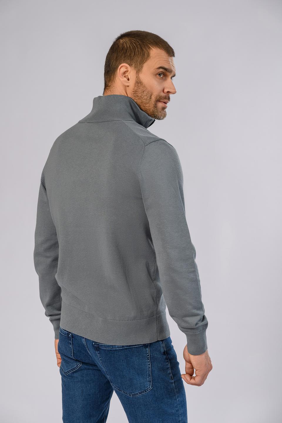 Пуловер Boss Orange с молнией серый