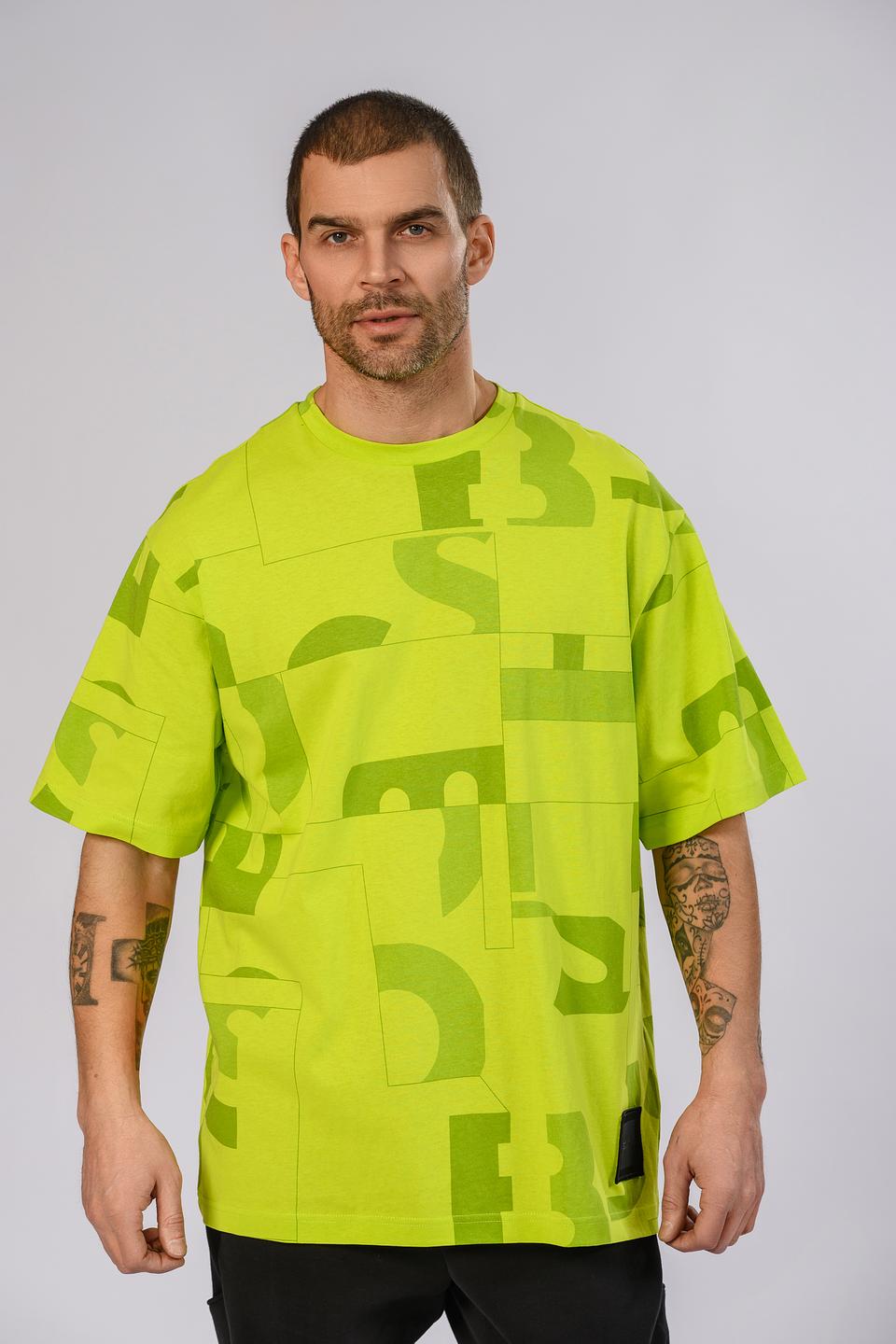 Футболка Boss Green с принтом лайм