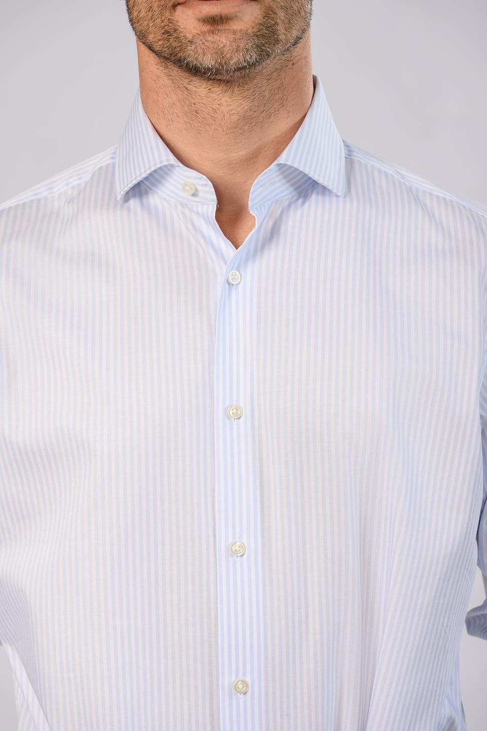 Рубашка Boss Black в полоску голубую