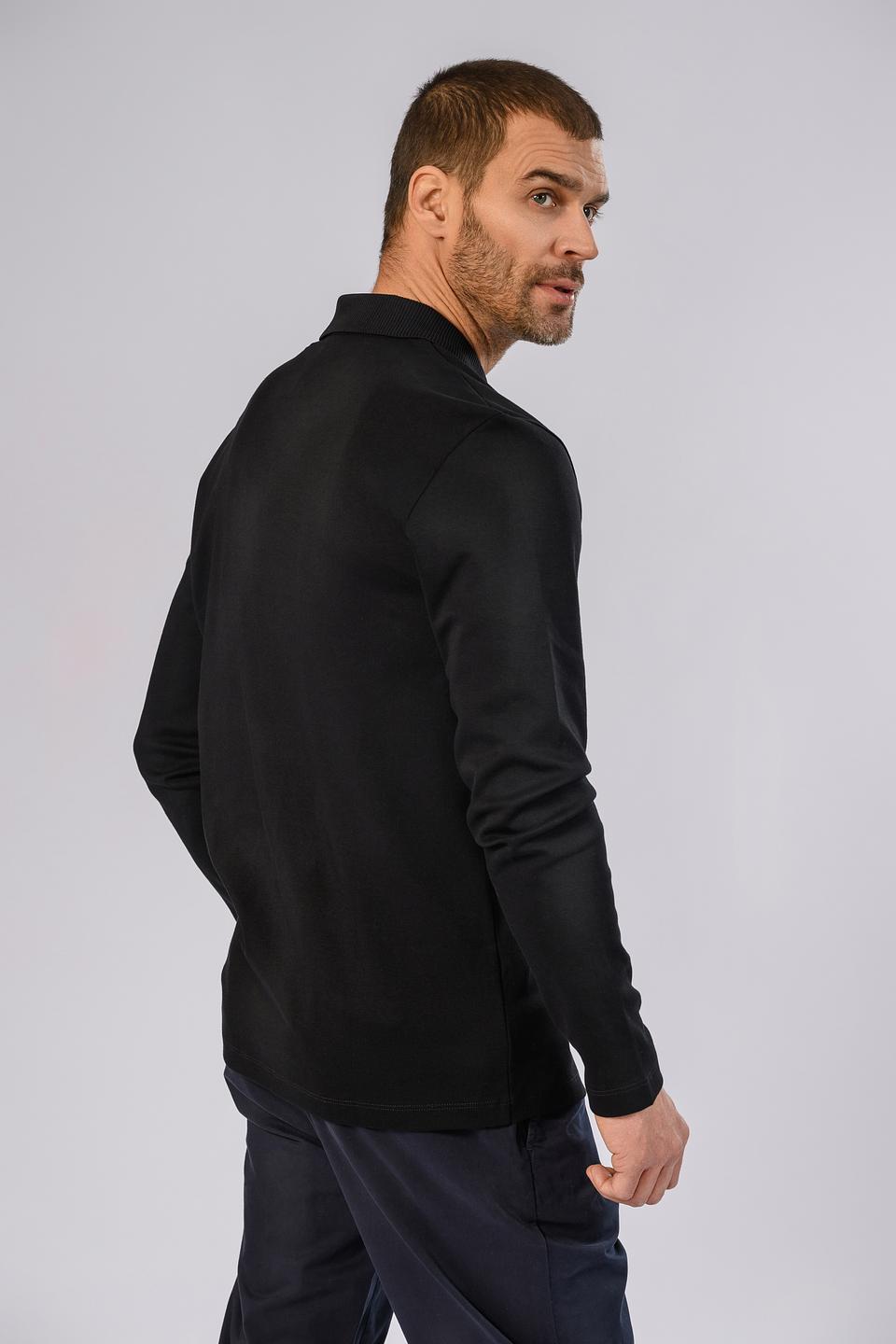 Поло Boss Black с логотипом чёрный