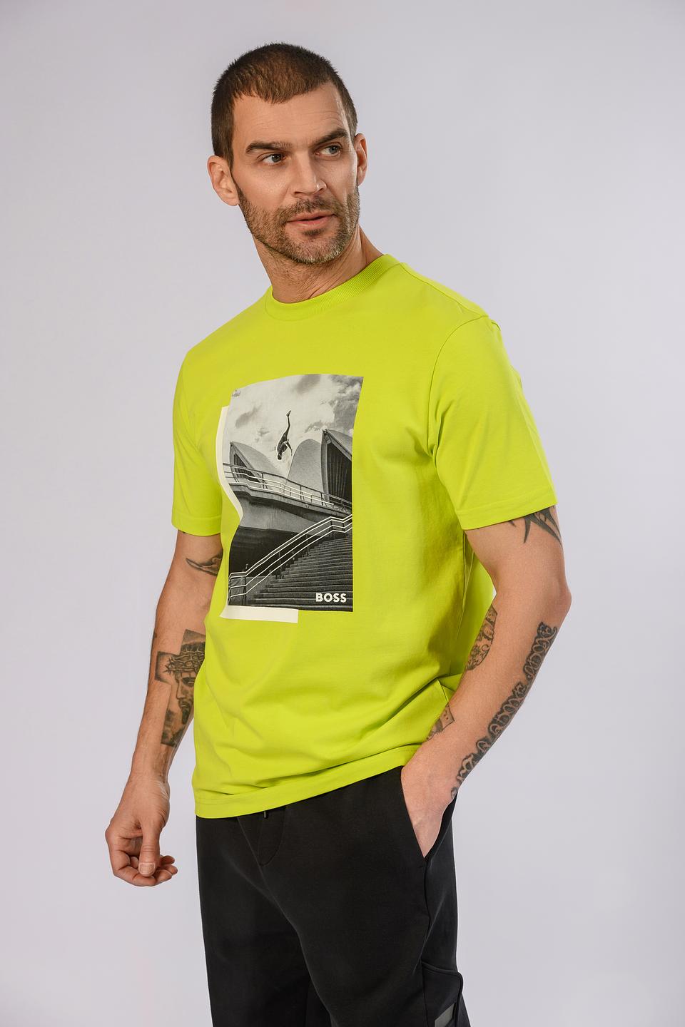Футболка Boss Green с принтом лайм