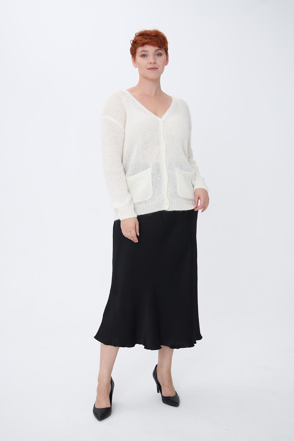 Кардиган Lebek вязаный молочный