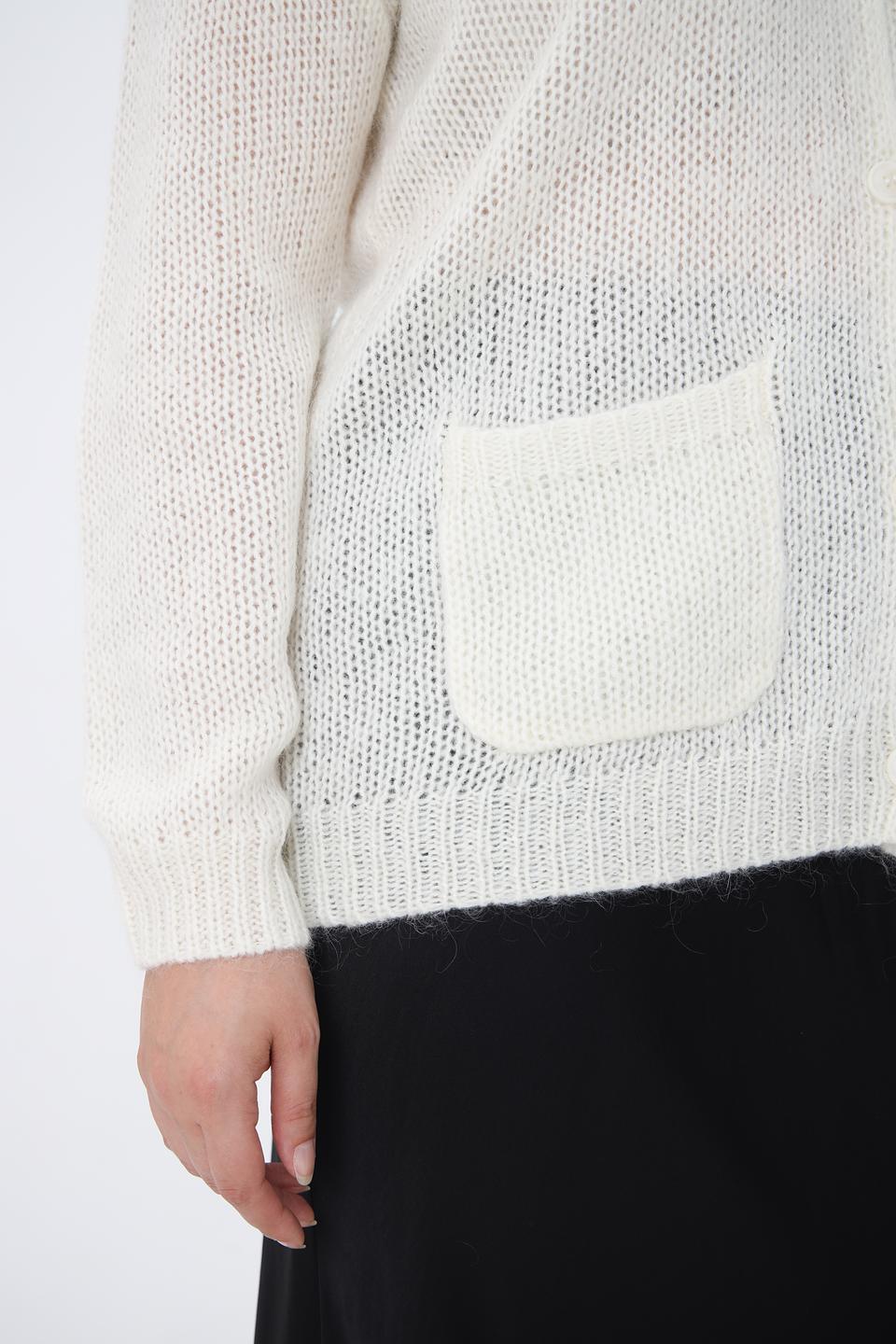 Кардиган Lebek вязаный молочный