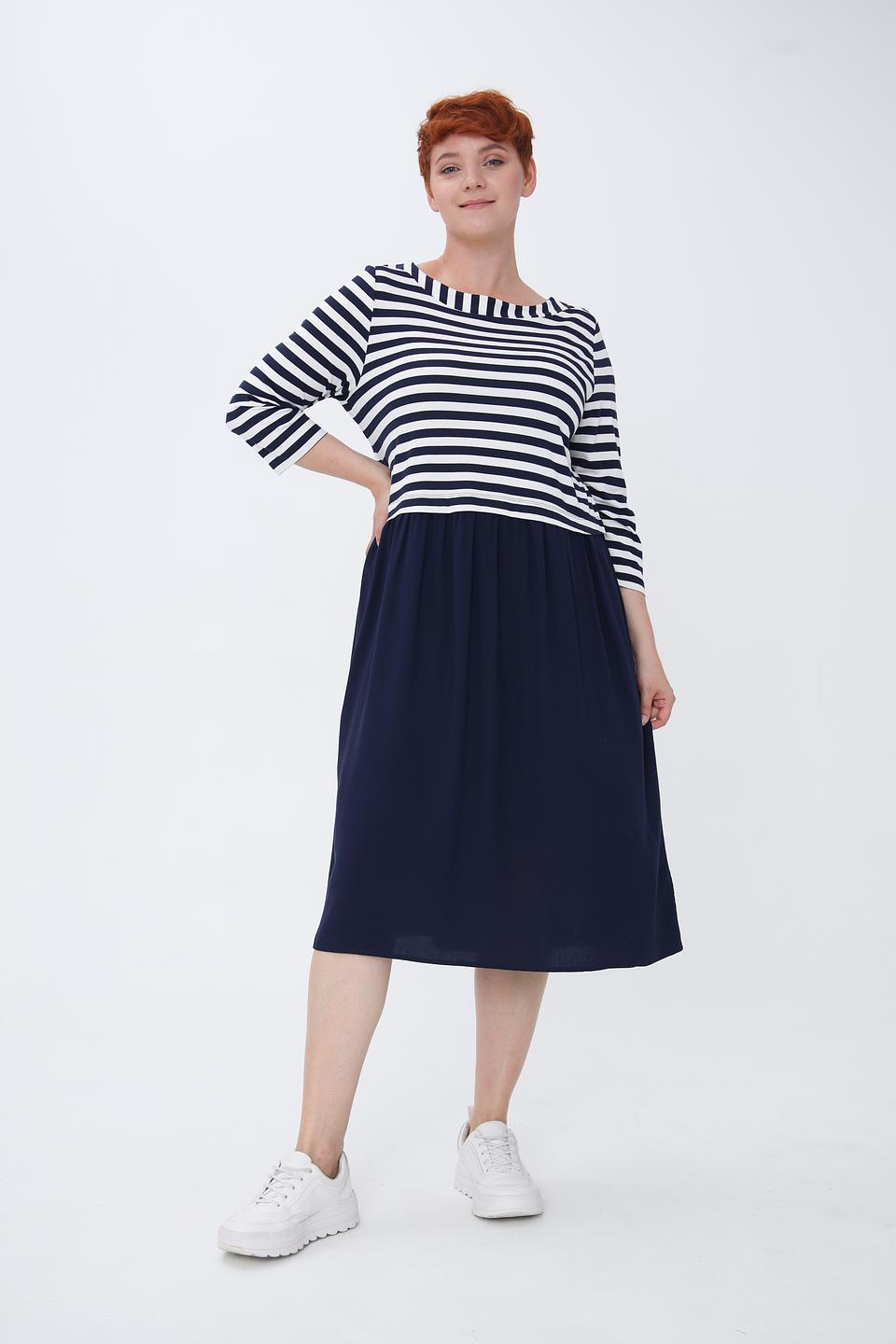 Платье Via Appia полоска и однотон