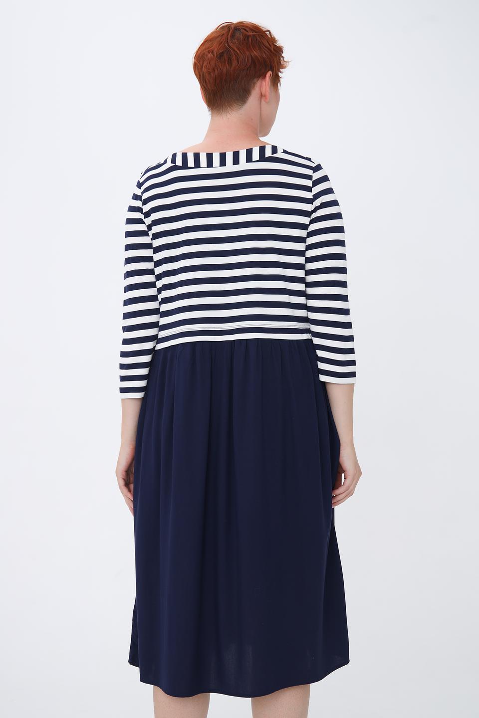 Платье Via Appia полоска и однотон