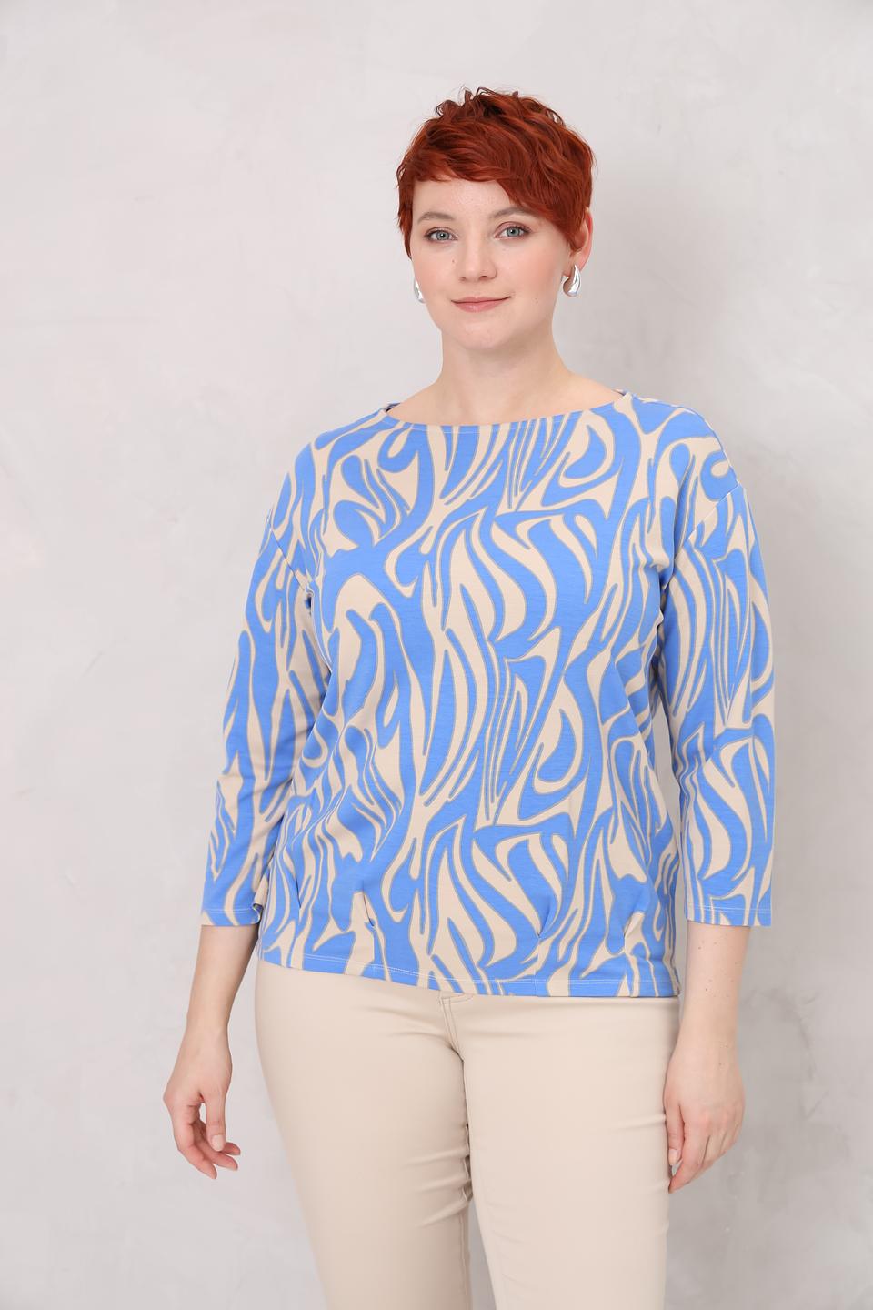 Лонгслив Lebek с волнистым принтом