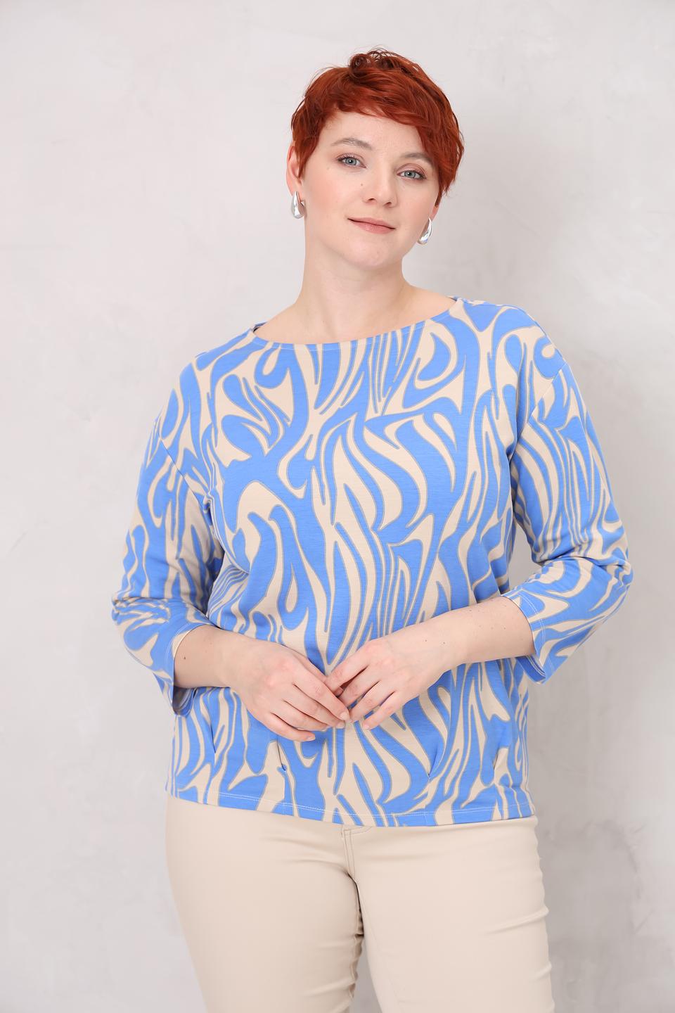 Лонгслив Lebek с волнистым принтом