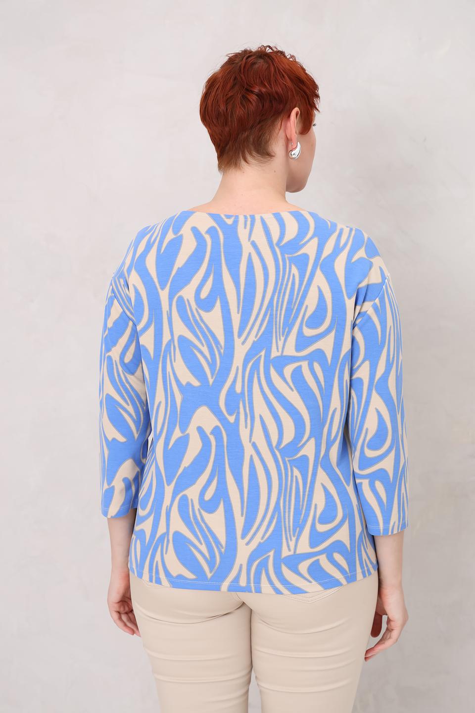 Лонгслив Lebek с волнистым принтом