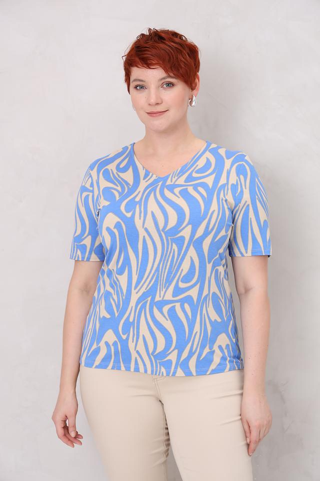 Футболка Barbara Lebek с принтом голубая